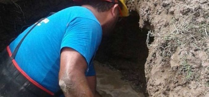 Comienza el proceso de soldadura de una avería en el primer tramo del acueducto Nogolí