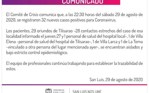 Este sábado se detectaron 44 nuevos casos y en total ya hay 124 positivos de coronavirus en San Luis