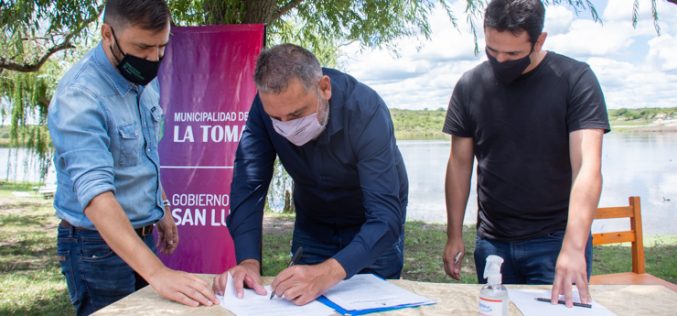 San Luis Agua y la Municipalidad de La Toma firmaron un convenio de cesión de uso del embalse Río del Rosario